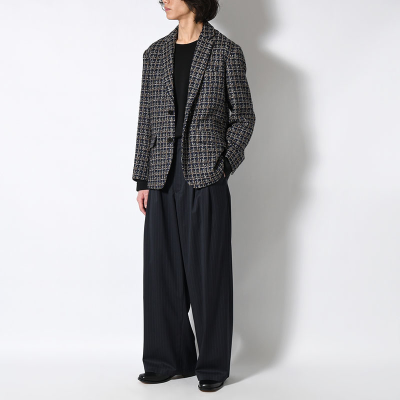 2TUCK WIDE PINSTRIPE PANTS -2.COLOR-