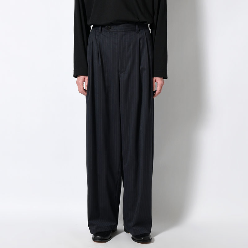 2TUCK WIDE PINSTRIPE PANTS -2.COLOR-