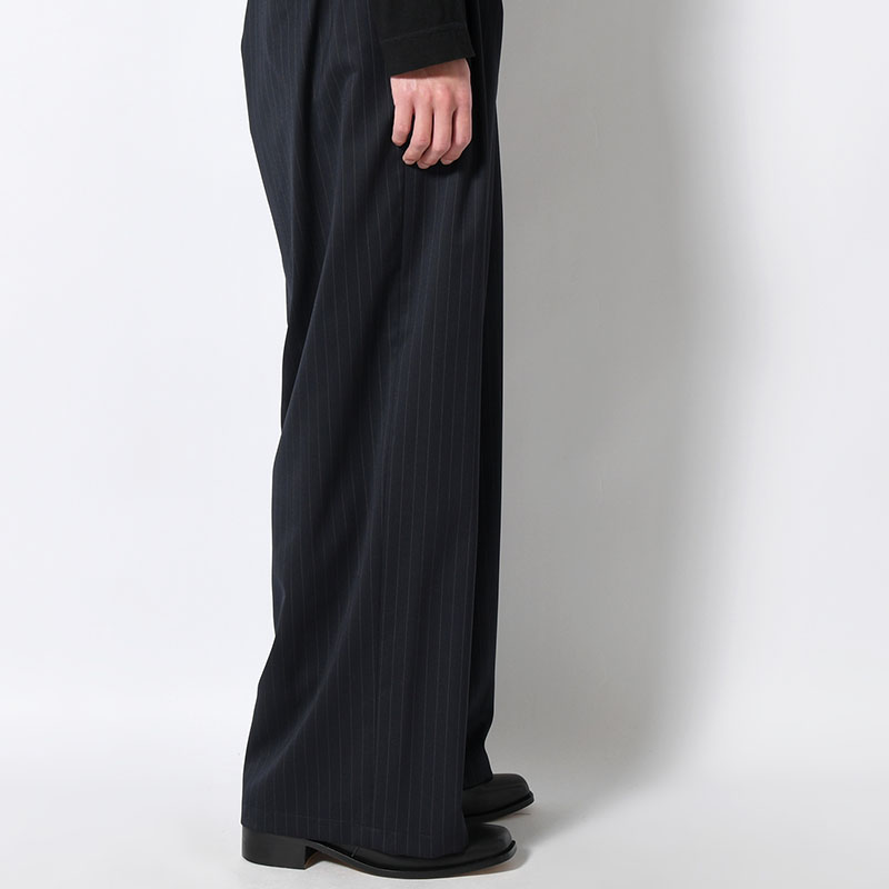 2TUCK WIDE PINSTRIPE PANTS -2.COLOR-