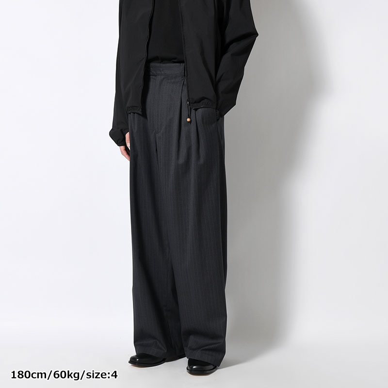 2TUCK WIDE PINSTRIPE PANTS -2.COLOR-