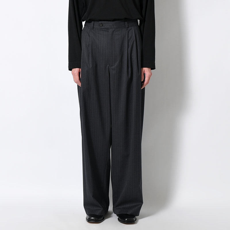 2TUCK WIDE PINSTRIPE PANTS -2.COLOR-