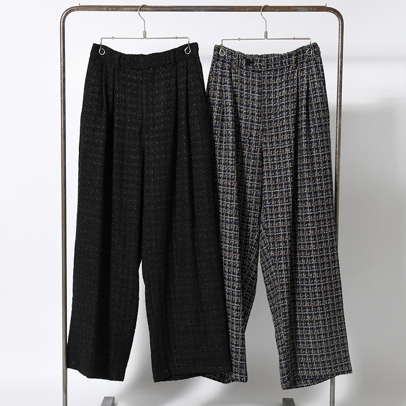 2TUCK WIDE SUMMER TWEED PANTS -2.COLOR-