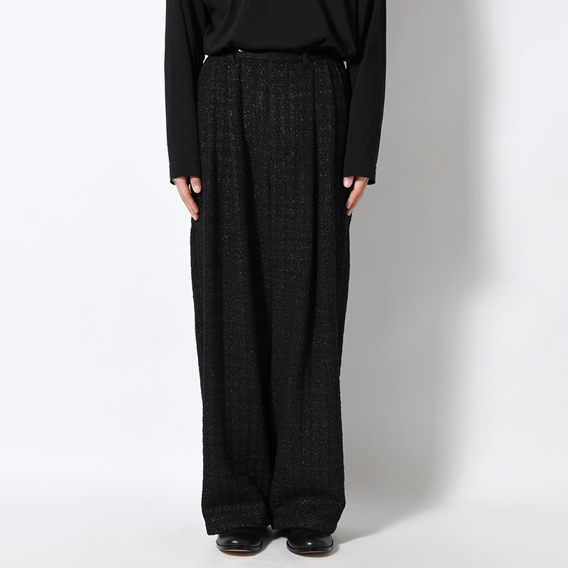 2TUCK WIDE SUMMER TWEED PANTS -2.COLOR-