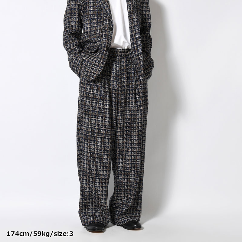 2TUCK WIDE SUMMER TWEED PANTS -2.COLOR-