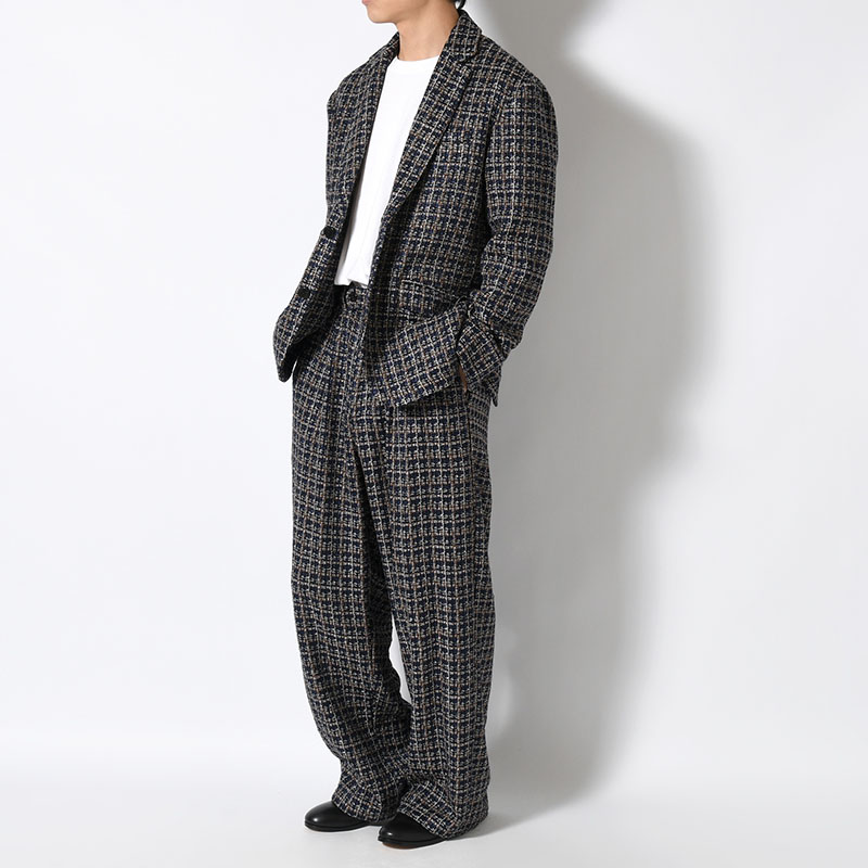 2TUCK WIDE SUMMER TWEED PANTS -2.COLOR-