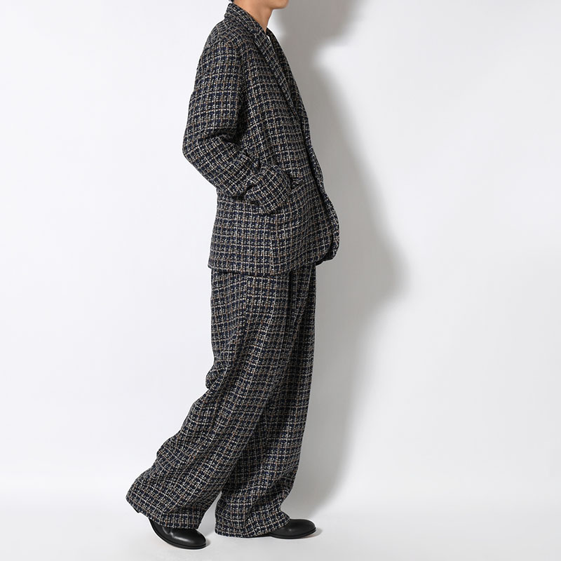 2TUCK WIDE SUMMER TWEED PANTS -2.COLOR-