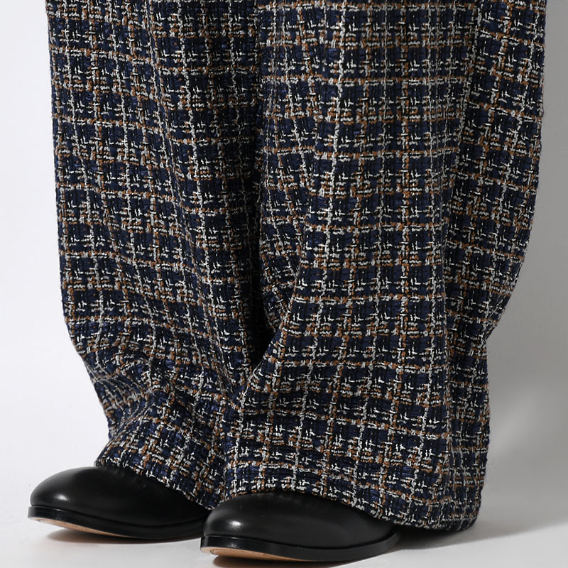 2TUCK WIDE SUMMER TWEED PANTS -2.COLOR-