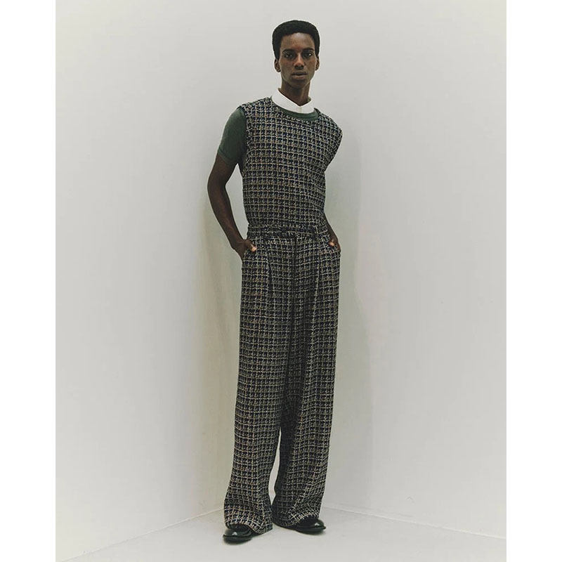 2TUCK WIDE SUMMER TWEED PANTS -2.COLOR-