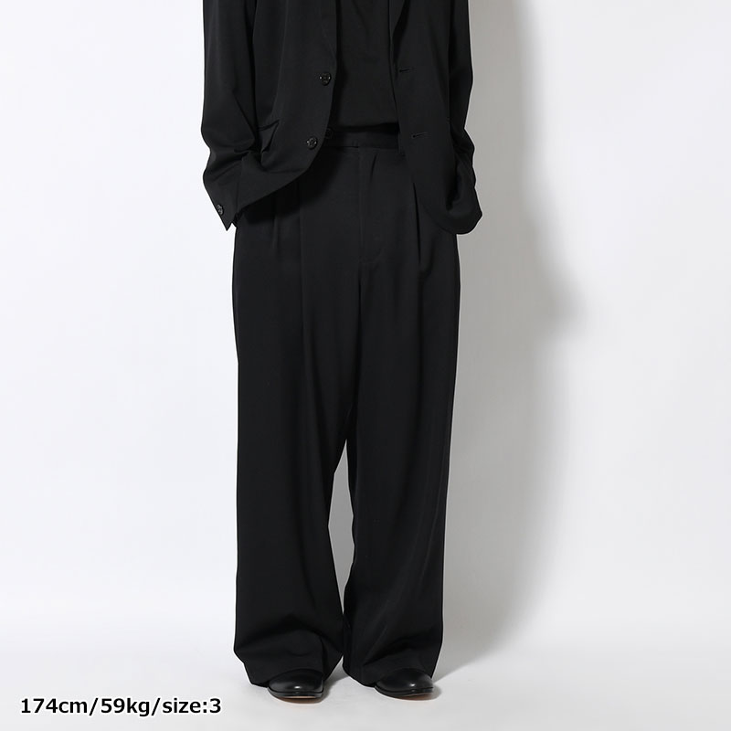 2TUCK WIDE EASY PANTS -BLACK-