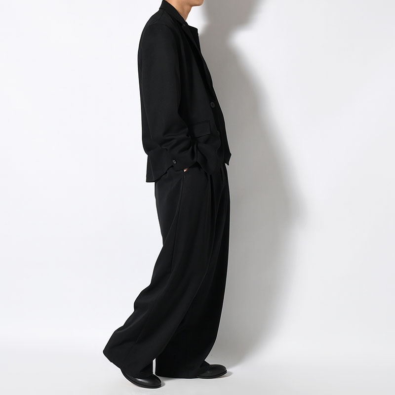 2TUCK WIDE EASY PANTS -BLACK-