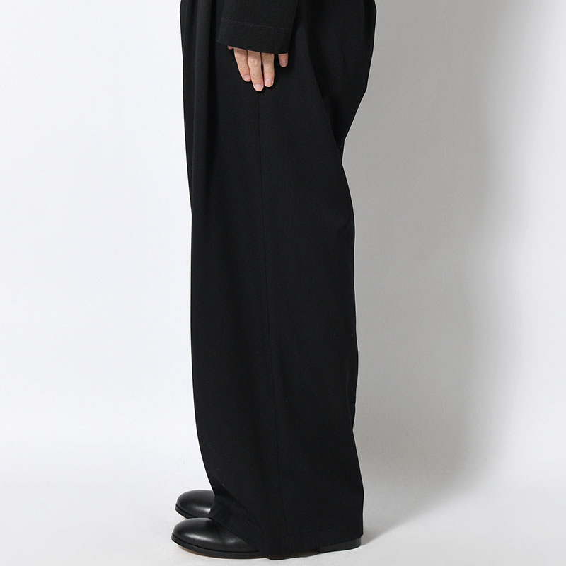 2TUCK WIDE EASY PANTS -BLACK-