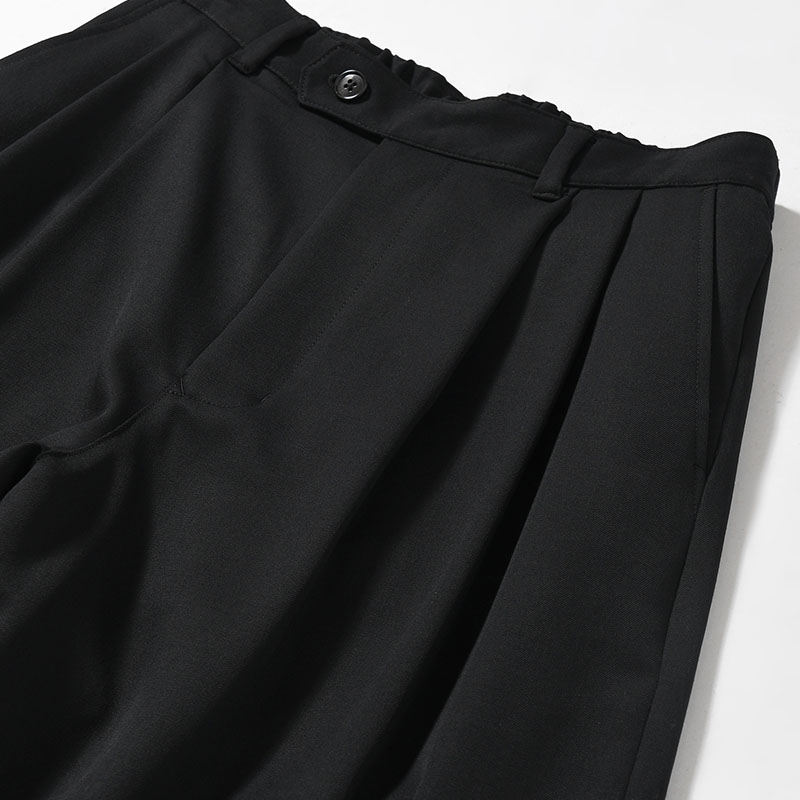 2TUCK WIDE EASY PANTS -BLACK-
