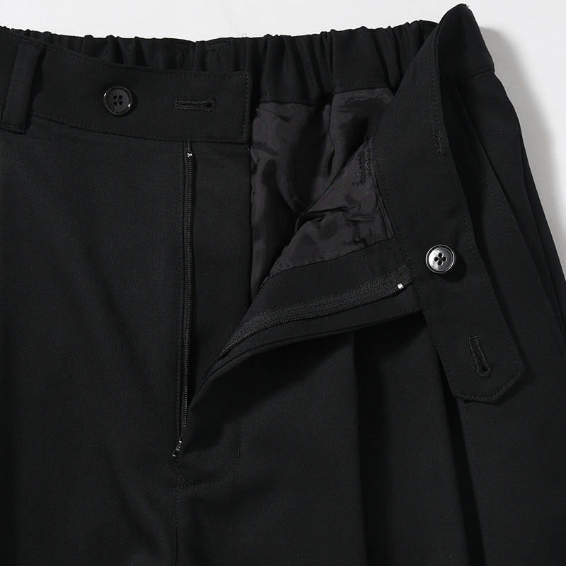 2TUCK WIDE EASY PANTS -BLACK-