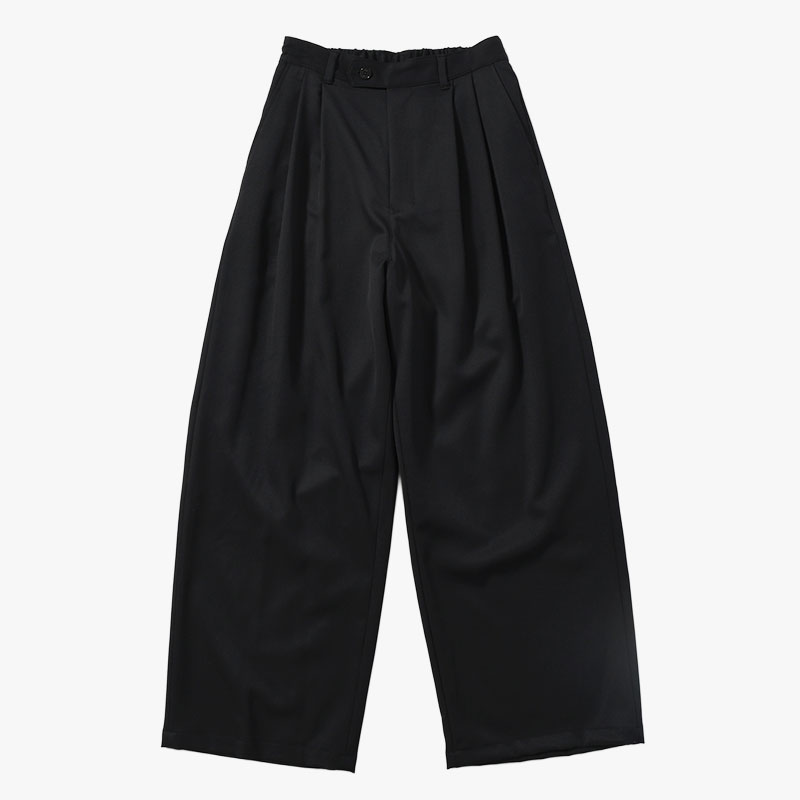 2TUCK WIDE EASY PANTS -BLACK-