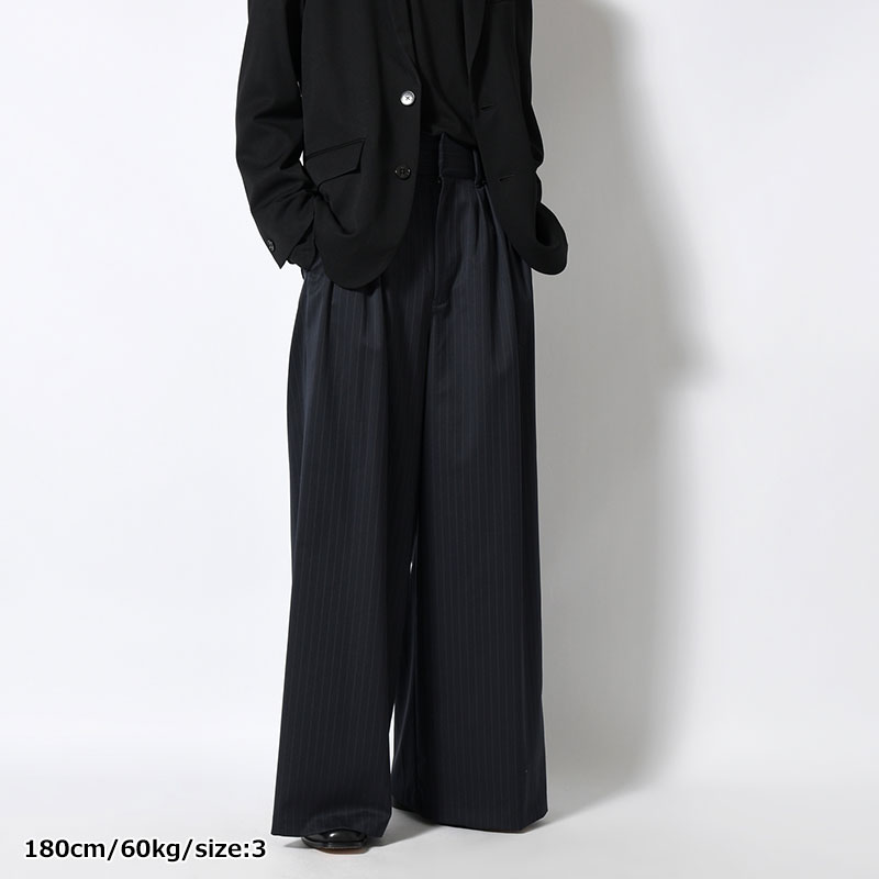 EXTREME WIDE PINSTRIPE PANTS -2.COLOR-