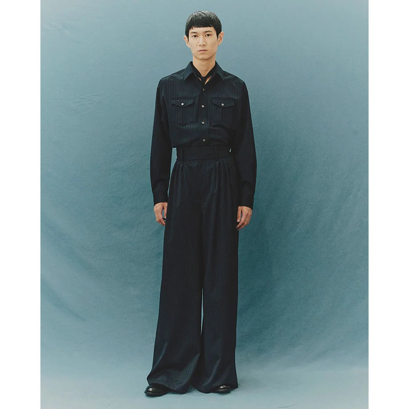 EXTREME WIDE PINSTRIPE PANTS -2.COLOR-