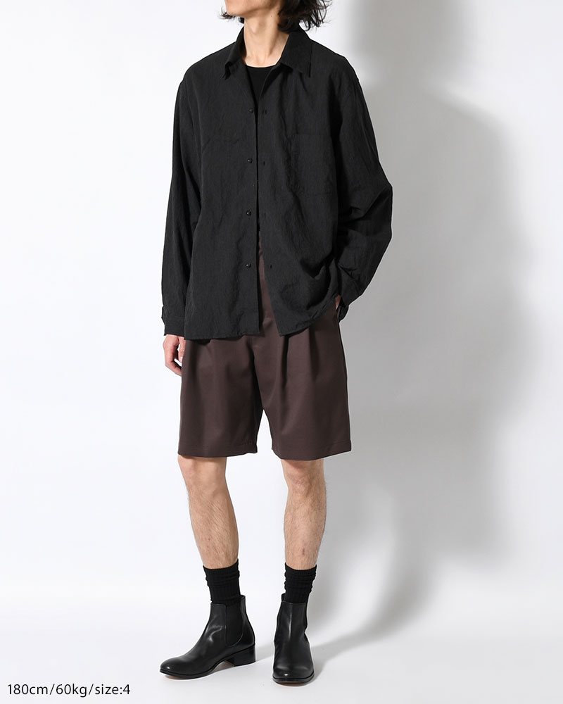 2TUCK EASY SHORTS -BROWN-