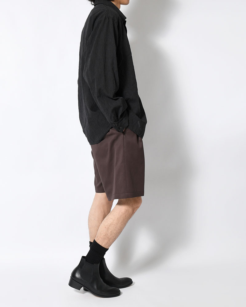 2TUCK EASY SHORTS -BROWN-