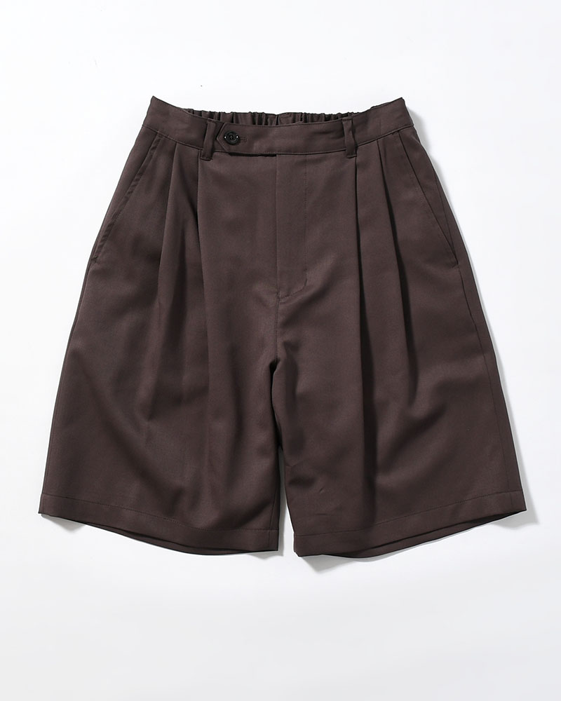 2TUCK EASY SHORTS -BROWN-