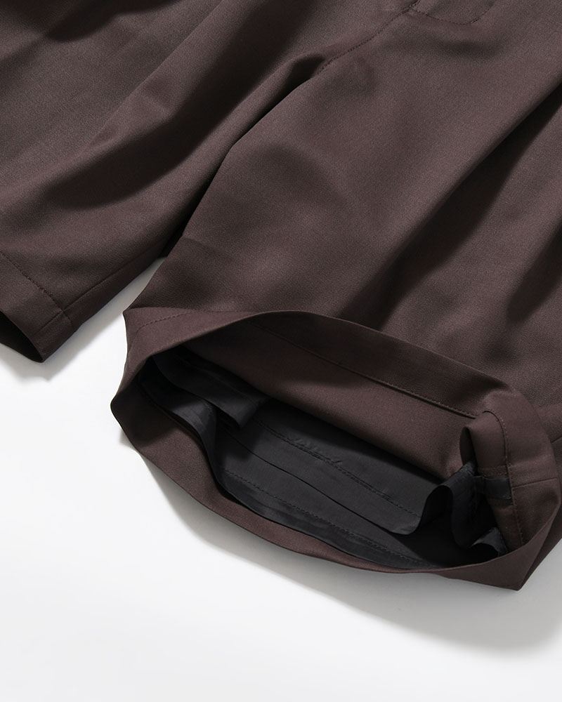 2TUCK EASY SHORTS -BROWN-