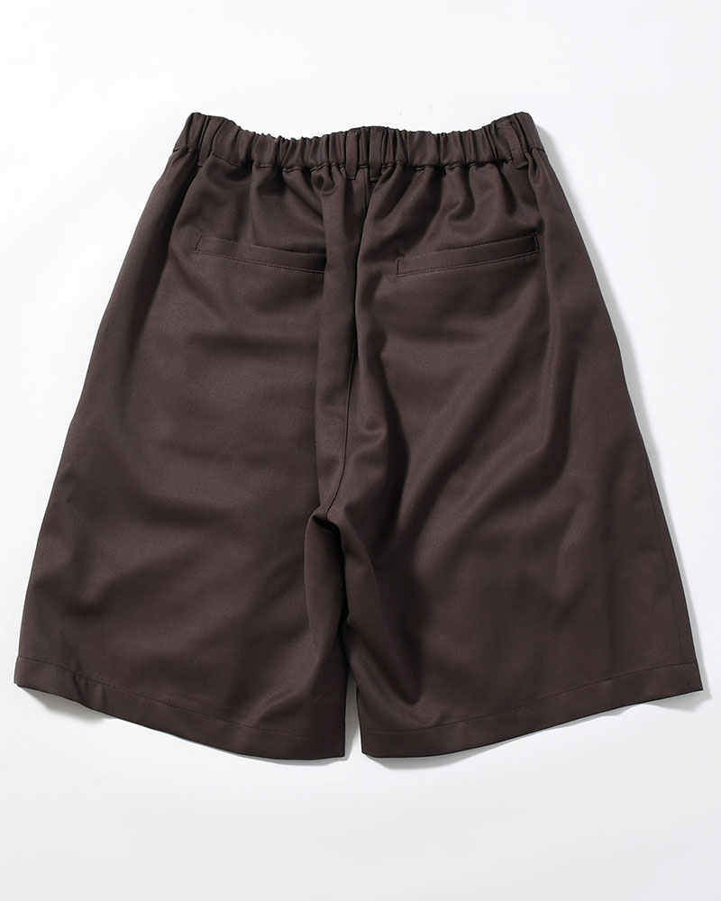2TUCK EASY SHORTS -BROWN-
