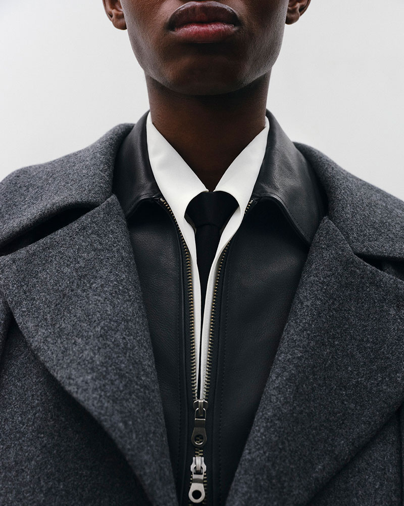 BELTED OVER COAT -GRAY-