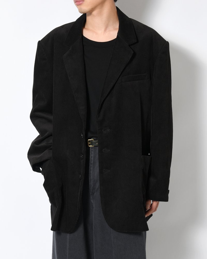 OVERSIZED CORDUROY JACKET -BLACK-