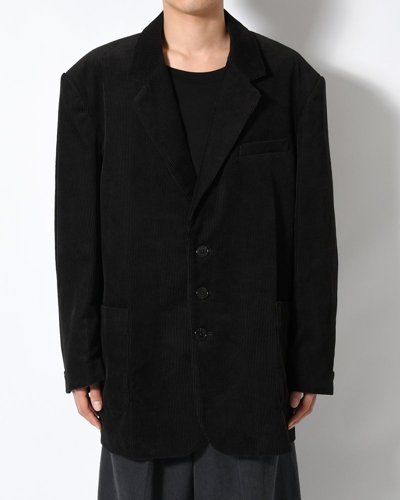 OVERSIZED CORDUROY JACKET -BLACK-