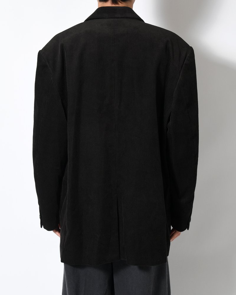 OVERSIZED CORDUROY JACKET -BLACK-
