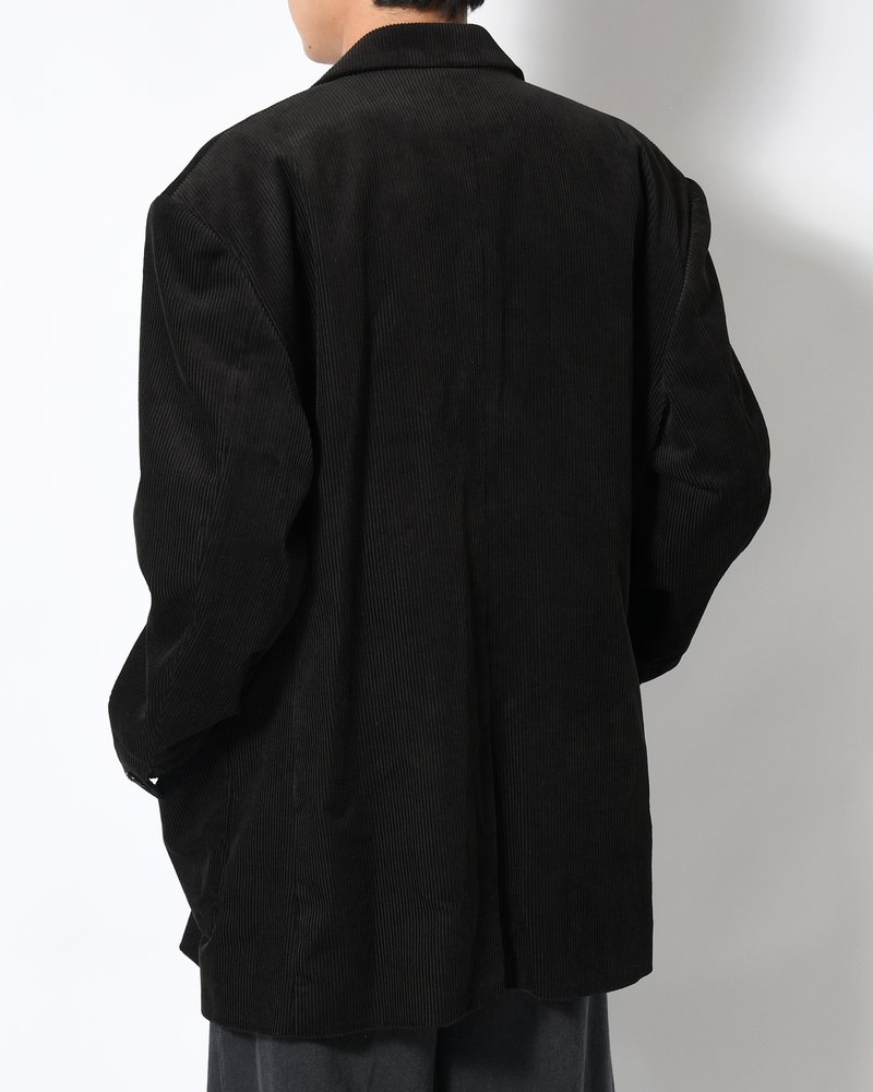OVERSIZED CORDUROY JACKET -BLACK-