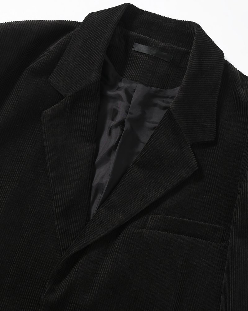 OVERSIZED CORDUROY JACKET -BLACK-