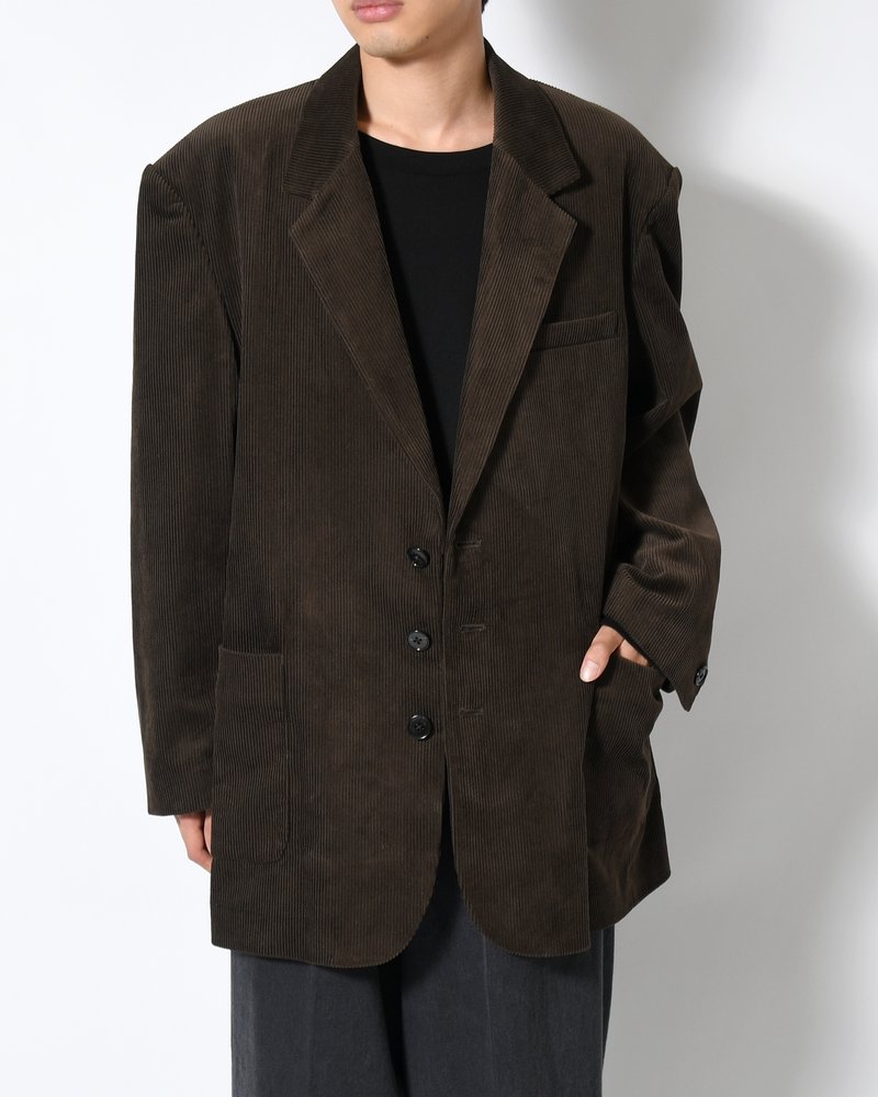 OVERSIZED CORDUROY JACKET -BROWN-