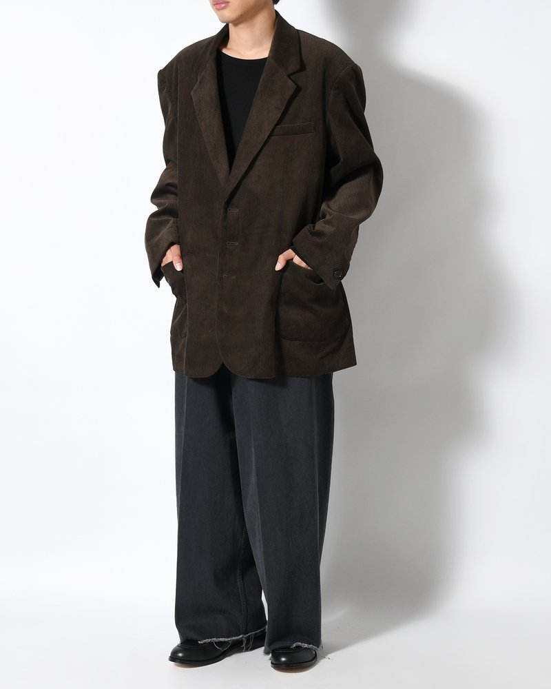 OVERSIZED CORDUROY JACKET -BROWN-