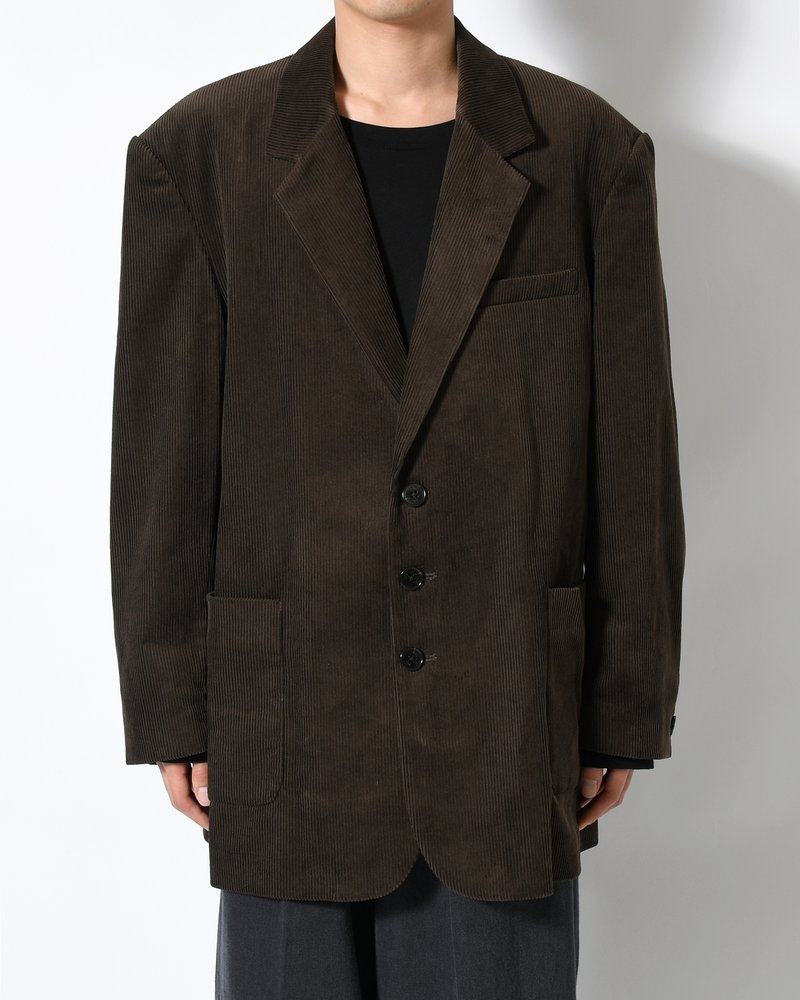 OVERSIZED CORDUROY JACKET -BROWN-