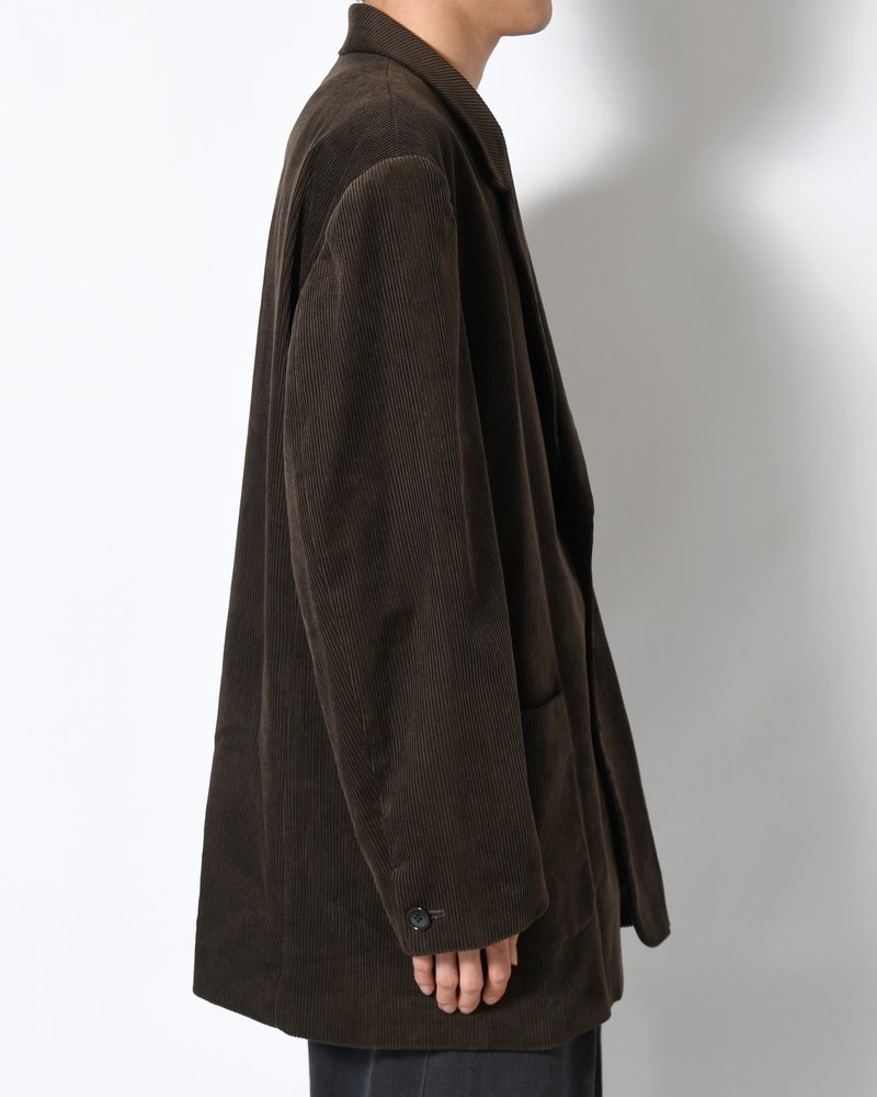 OVERSIZED CORDUROY JACKET -BROWN-