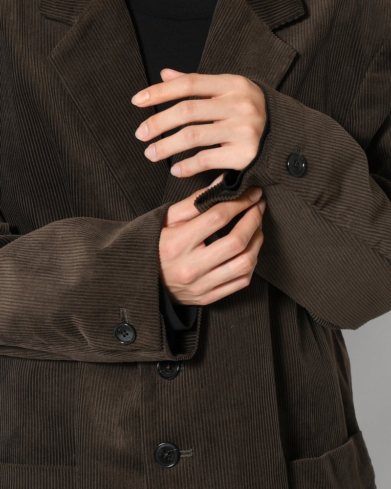 OVERSIZED CORDUROY JACKET -BROWN-