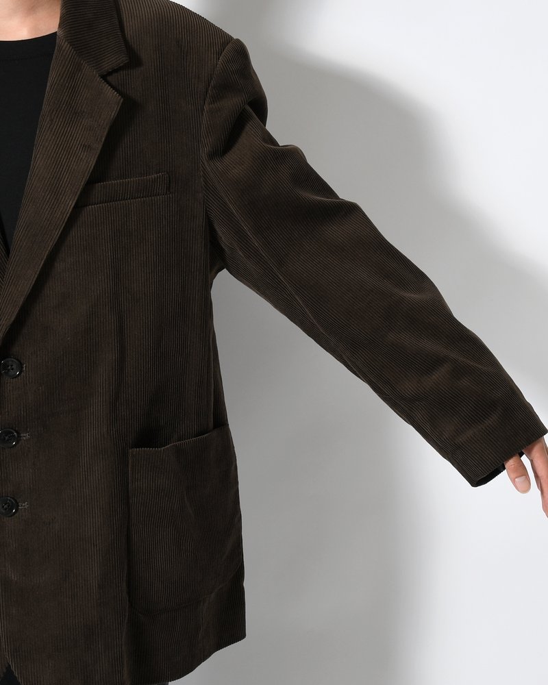OVERSIZED CORDUROY JACKET -BROWN-