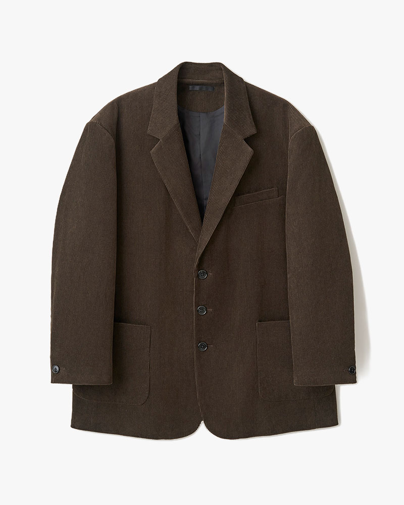 OVERSIZED CORDUROY JACKET -BROWN-