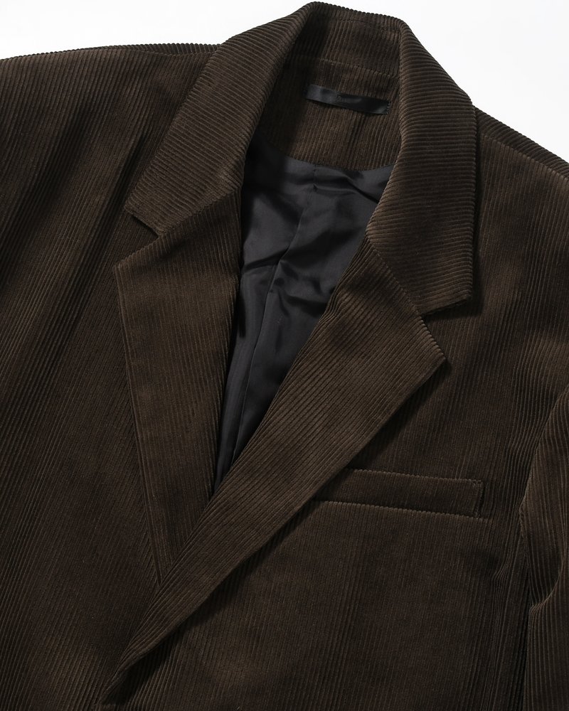 OVERSIZED CORDUROY JACKET -BROWN-