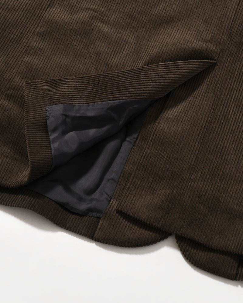 OVERSIZED CORDUROY JACKET -BROWN-