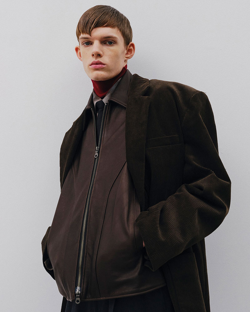 OVERSIZED CORDUROY JACKET -BROWN-
