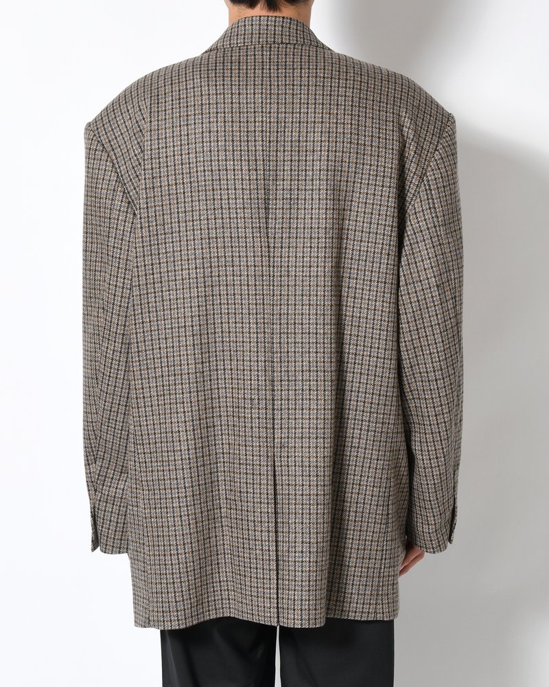 OVERSIZED CHECK JACKET -BEIGE-