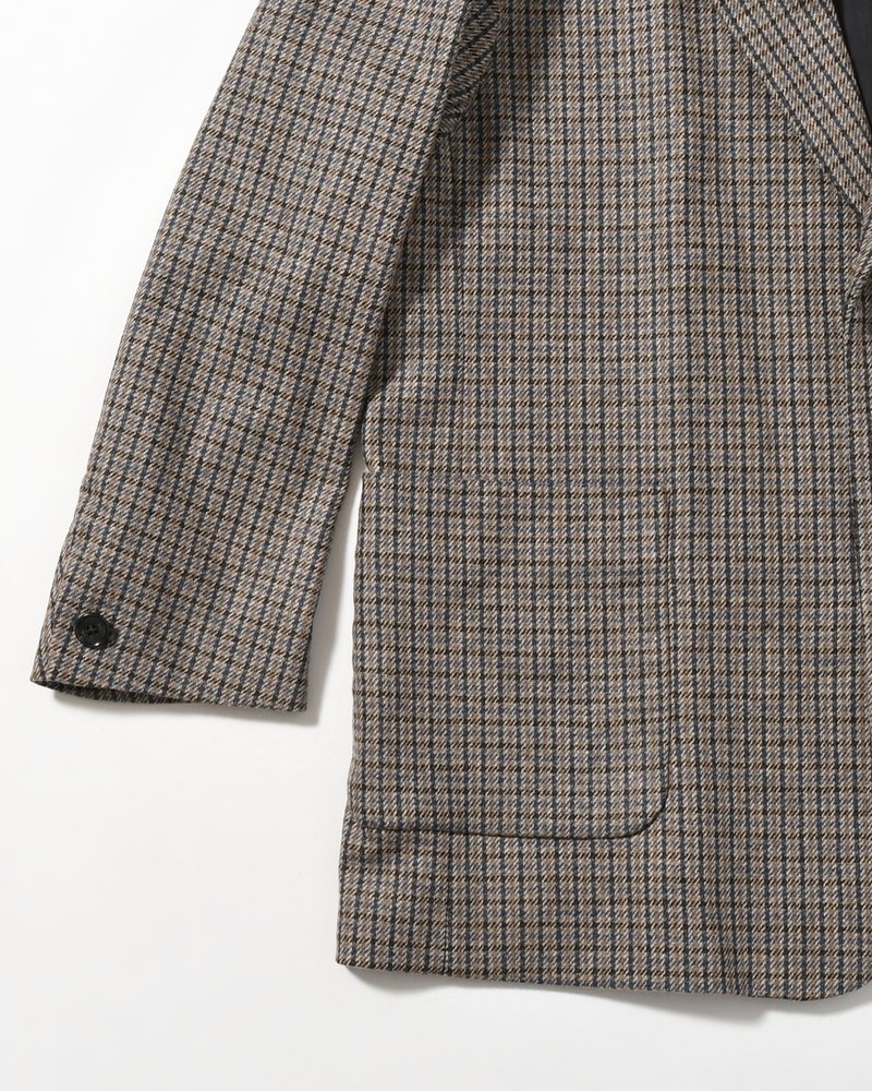 OVERSIZED CHECK JACKET -BEIGE-