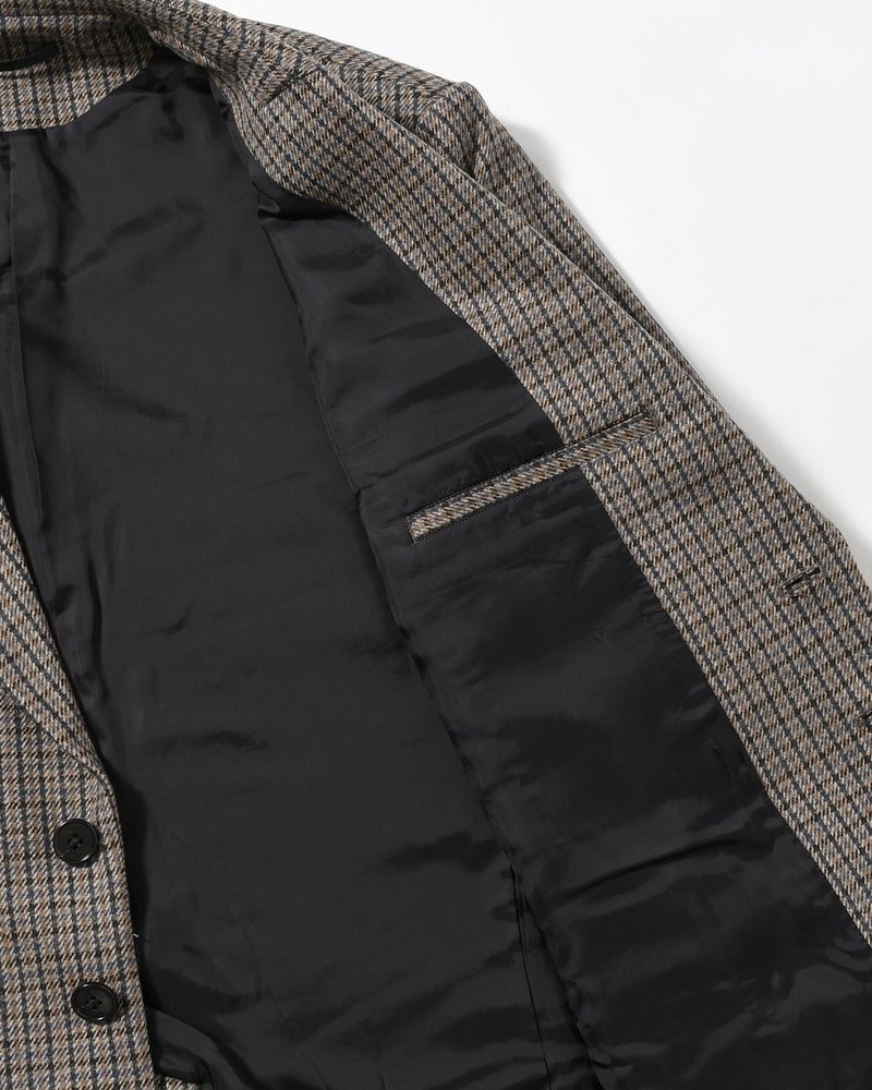 OVERSIZED CHECK JACKET -BEIGE-