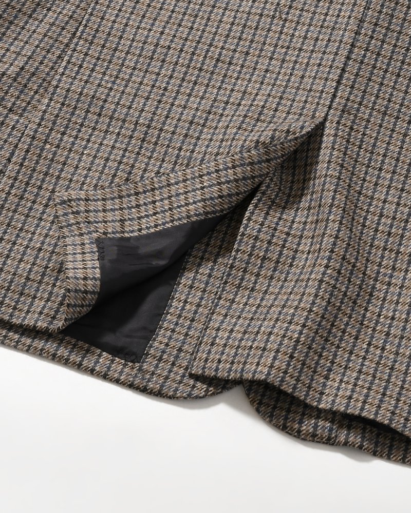 OVERSIZED CHECK JACKET -BEIGE-