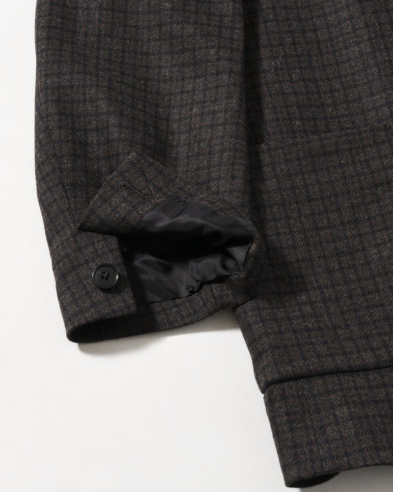 OVERSIZED CHECK JACKET -BROWN-