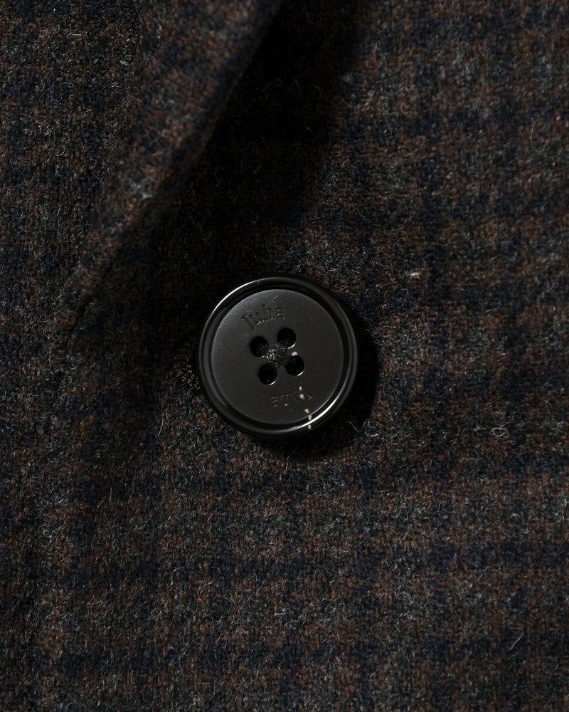 OVERSIZED CHECK JACKET -BROWN-