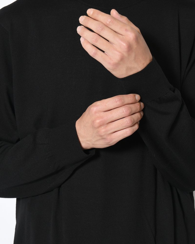 STRUCTURED TURTLENECK KNIT -BLACK-