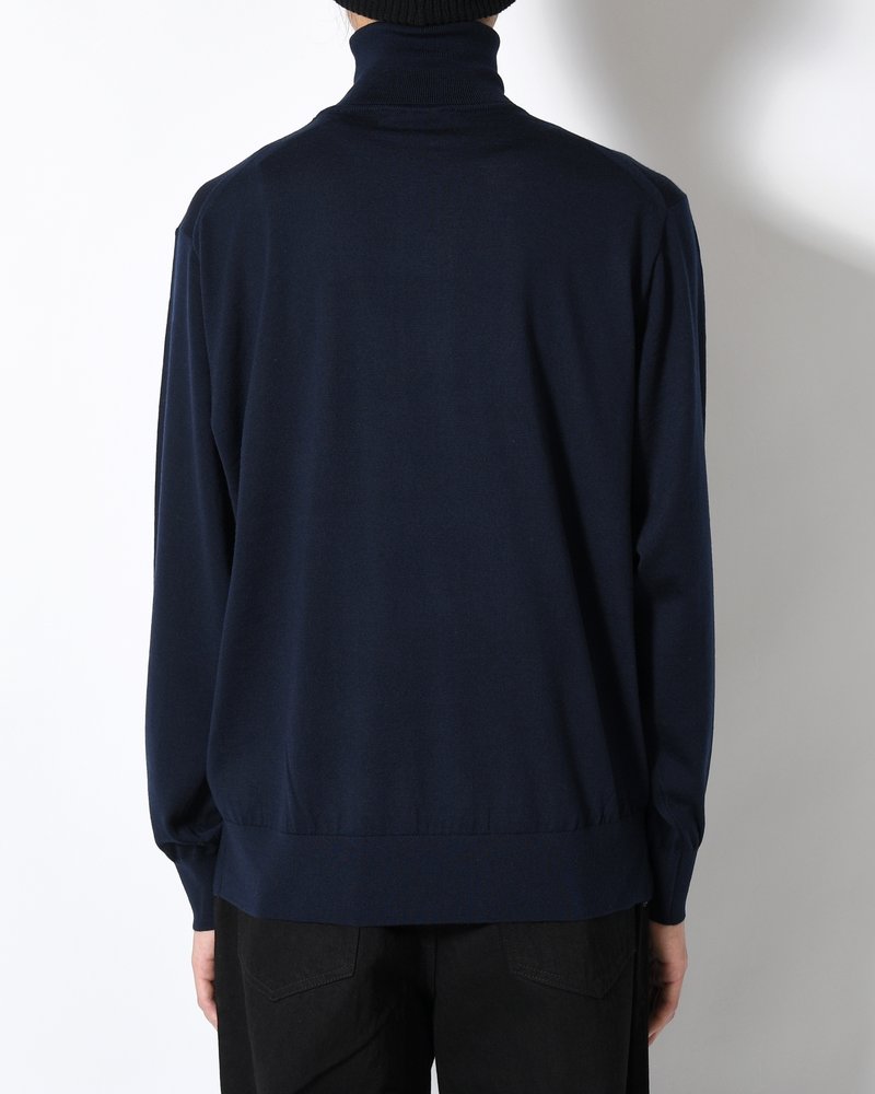 STRUCTURED TURTLENECK KNIT -NAVY-