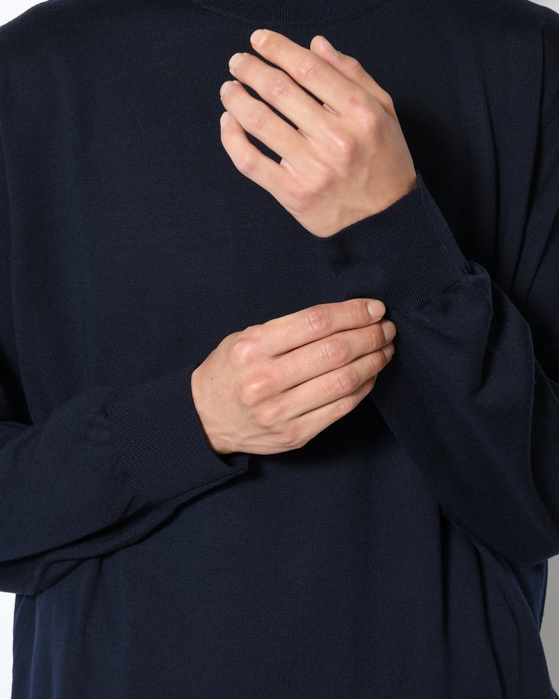 STRUCTURED TURTLENECK KNIT -NAVY-